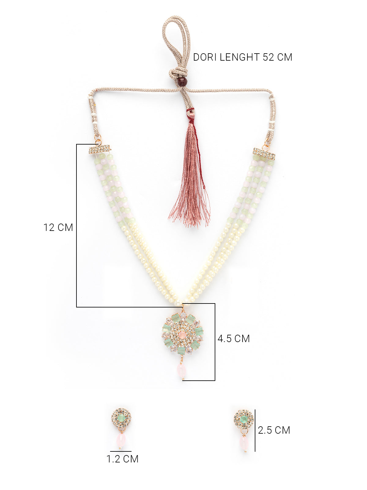 Sukkhi Unique Fashionable AD Stones With Pearl Gold Plated Multistand Necklace Set & Drop Earring Jewellery for Women| NS107093