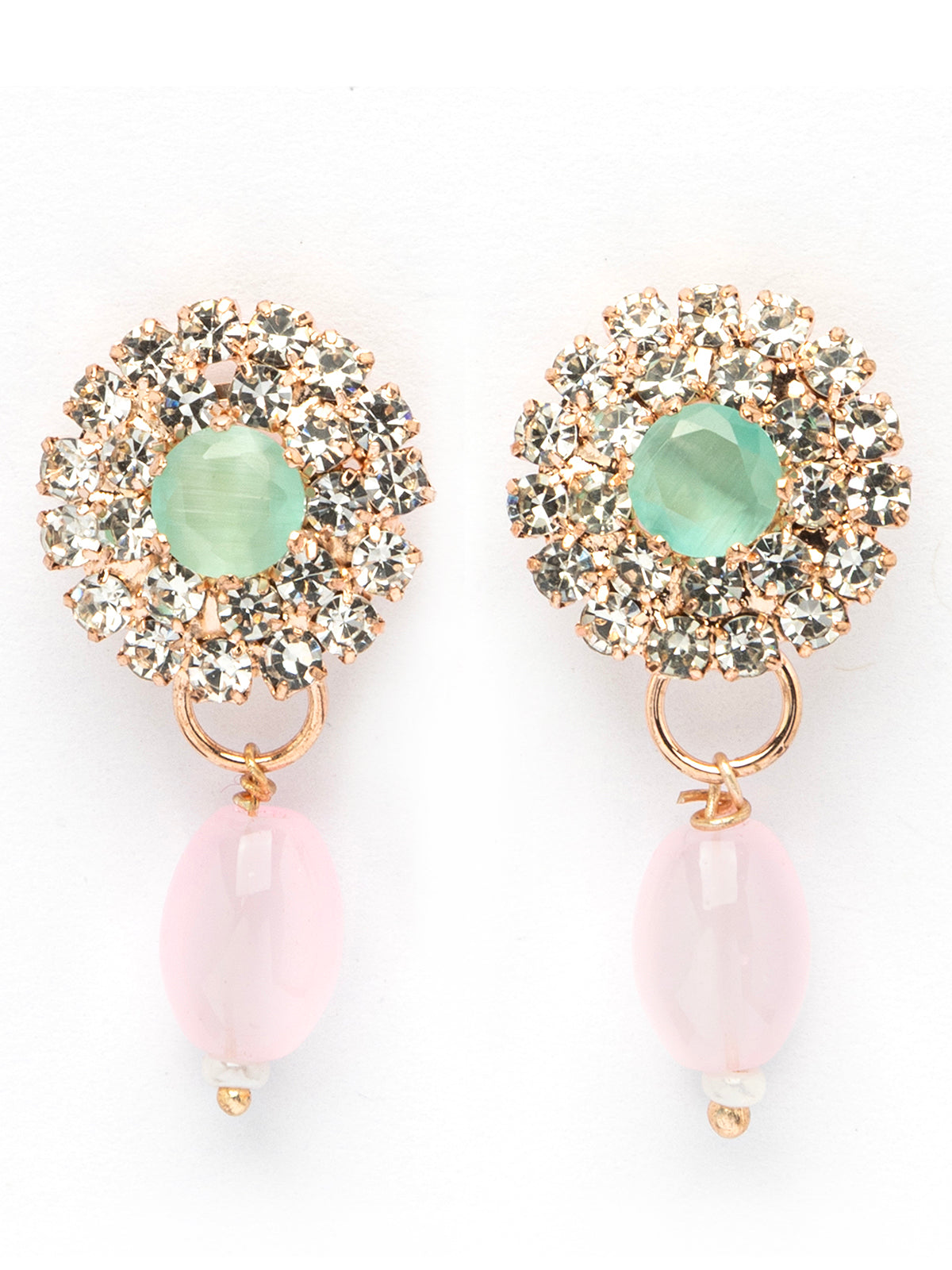 Sukkhi Unique Fashionable AD Stones With Pearl Gold Plated Multistand Necklace Set & Drop Earring Jewellery for Women| NS107093