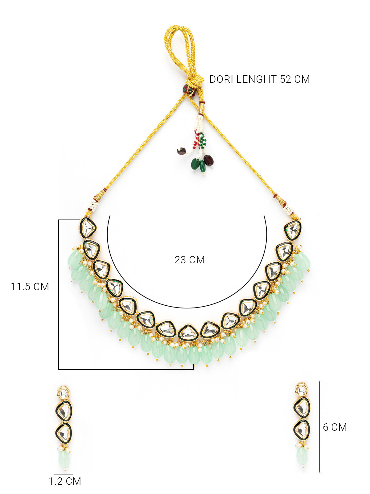 Sukkhi Iconic Gold Plated Kundan Studded Meenakari Work Choker Necklace Set with Drop Earring Jewellery for Women|NS107095