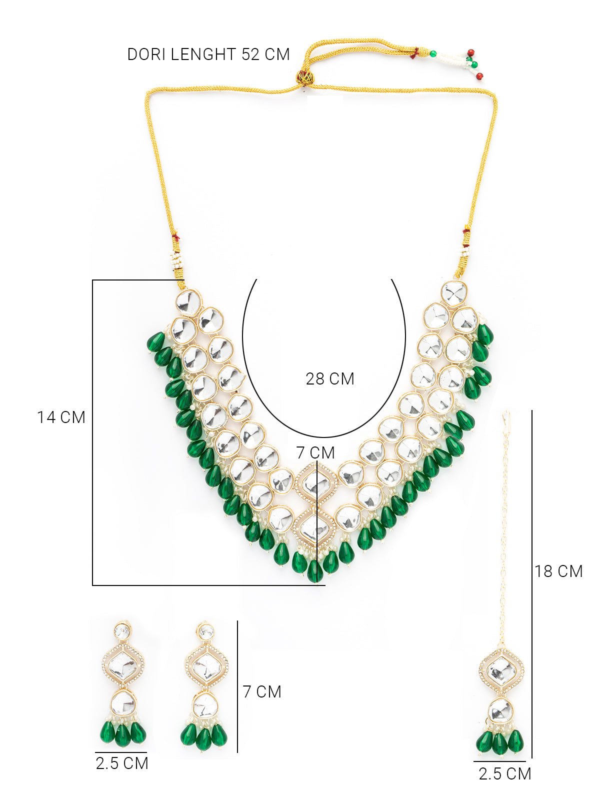 Sukkhi Graceful Gold Plated Crystal Stones Studded Green Choker Necklace Set & Dangle Earring Jewellery for Women|NS107097