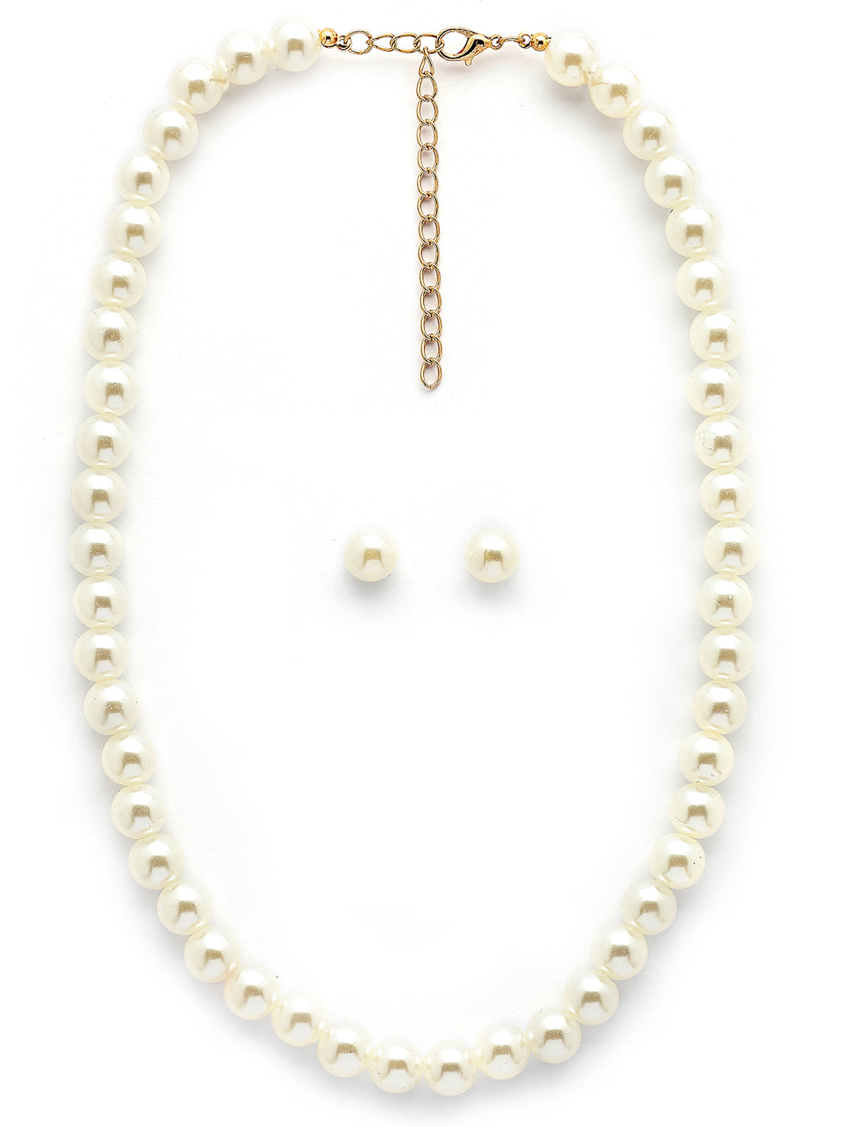 Scintillare By Sukkhi Eye-Catchy Faux Pearls Moti Mala Necklace With Matching Pearl Studs Earring Jewellery Set For Women & Girls|NS107290