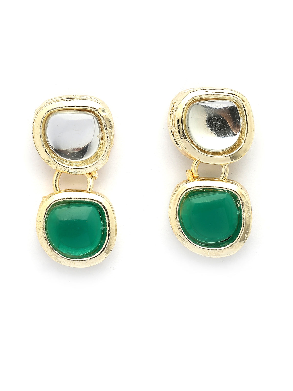 Sukkhi Versatile Fashion Design Gold Plated Kundan with Multilayers Green Necklace & Drop Earring & Ring Jewellery Set For Women  & Girls|NS107348