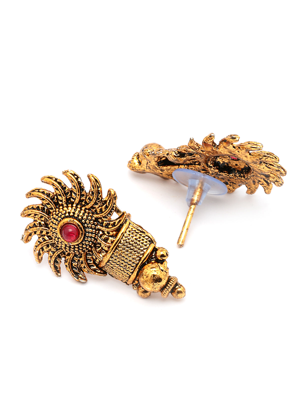 Sukkhi Indian Traditional 18k Gold Plated Red Green Choker Necklace with Studs Earring Jewellery Set for Women & Girls|NS107349