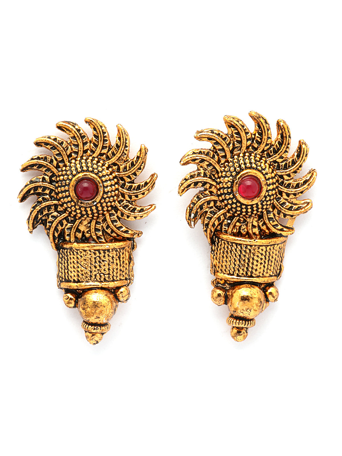 Sukkhi Indian Traditional 18k Gold Plated Red Green Choker Necklace with Studs Earring Jewellery Set for Women & Girls|NS107349