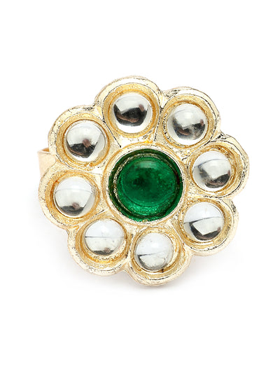 Sukkhi Attractive Pink Green Stones Kundan Studded with Multistrand Beaded Choker Necklace & Drop Earring Jewellery Set for Women & Girls|NS107355