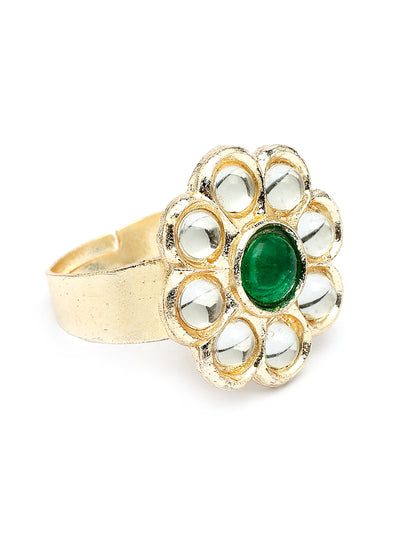 Sukkhi Attractive Pink Green Stones Kundan Studded with Multistrand Beaded Choker Necklace & Drop Earring Jewellery Set for Women & Girls|NS107355