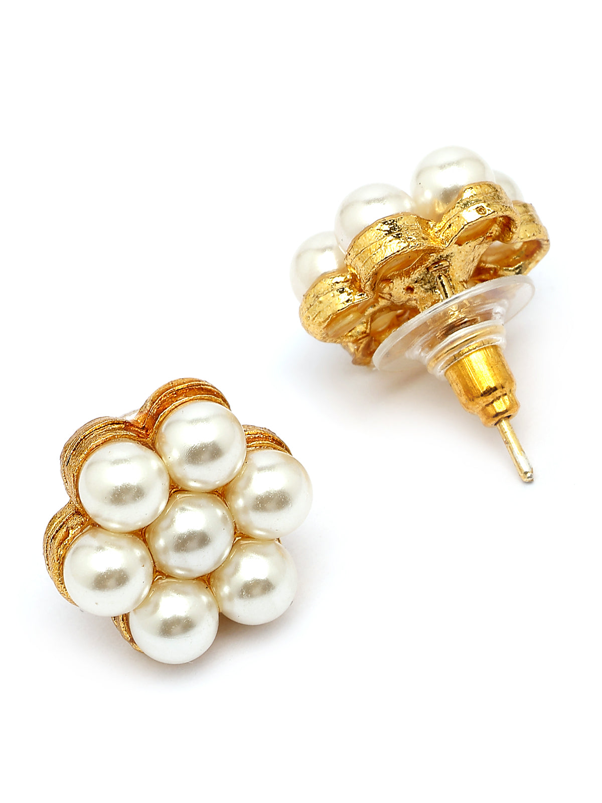 Sukkhi Decent Western & Traditional Fashion Style Faux Pearls Choker Necklace with Floral Studs Earring Jewellery Set For Women & Girls|NS107374