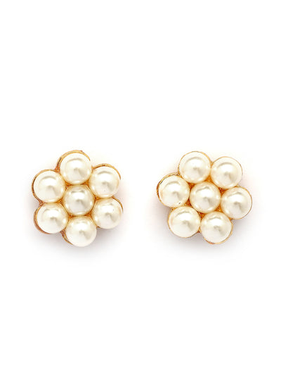 Sukkhi Decent Western & Traditional Fashion Style Faux Pearls Choker Necklace with Floral Studs Earring Jewellery Set For Women & Girls|NS107374