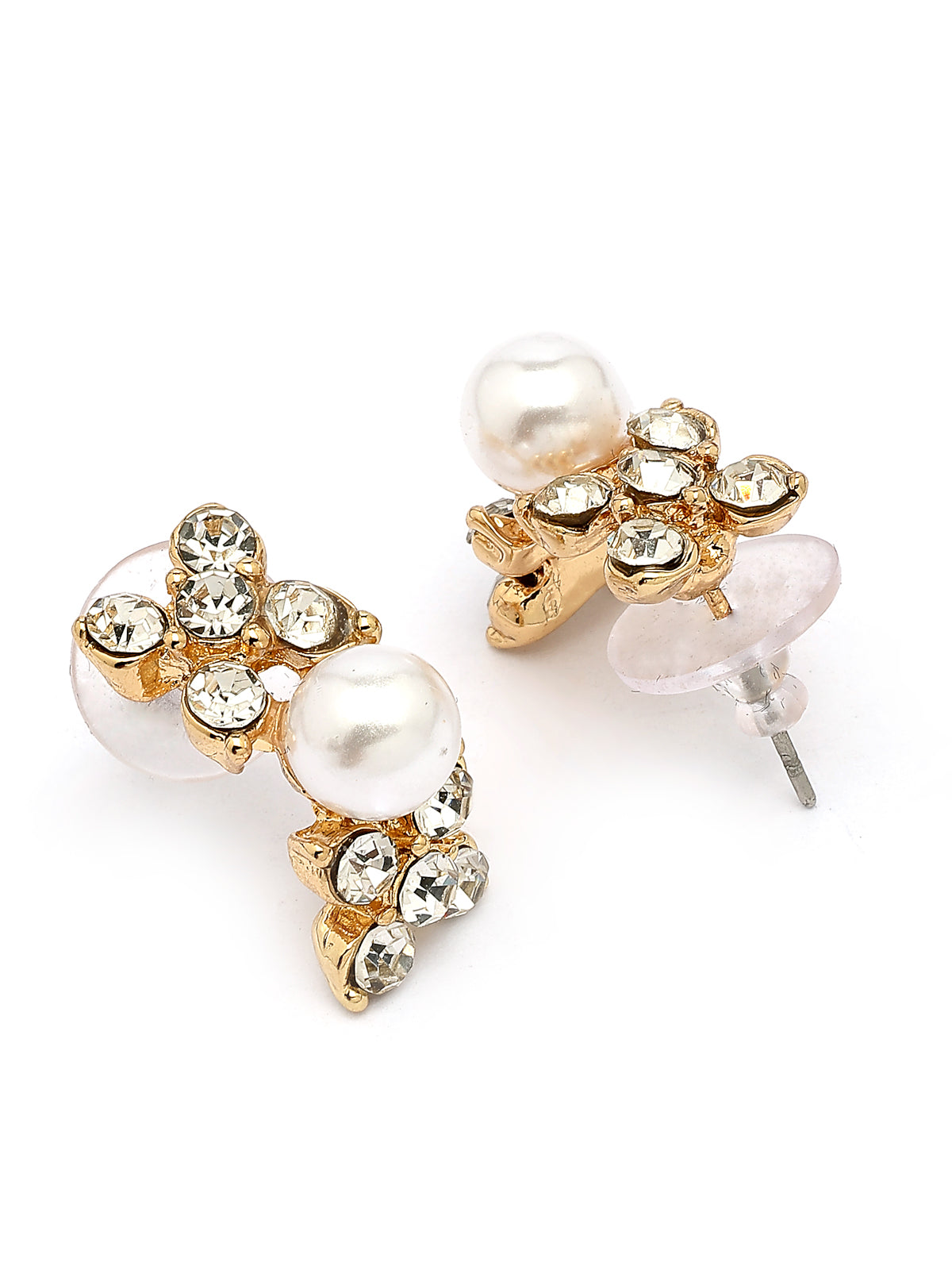 Sukkhi All-Season Stylish Design Gold Plated Faux Pearls Studded White Choker Necklace with Studs Earring Jewellery Set For Women & Girls|NS107382