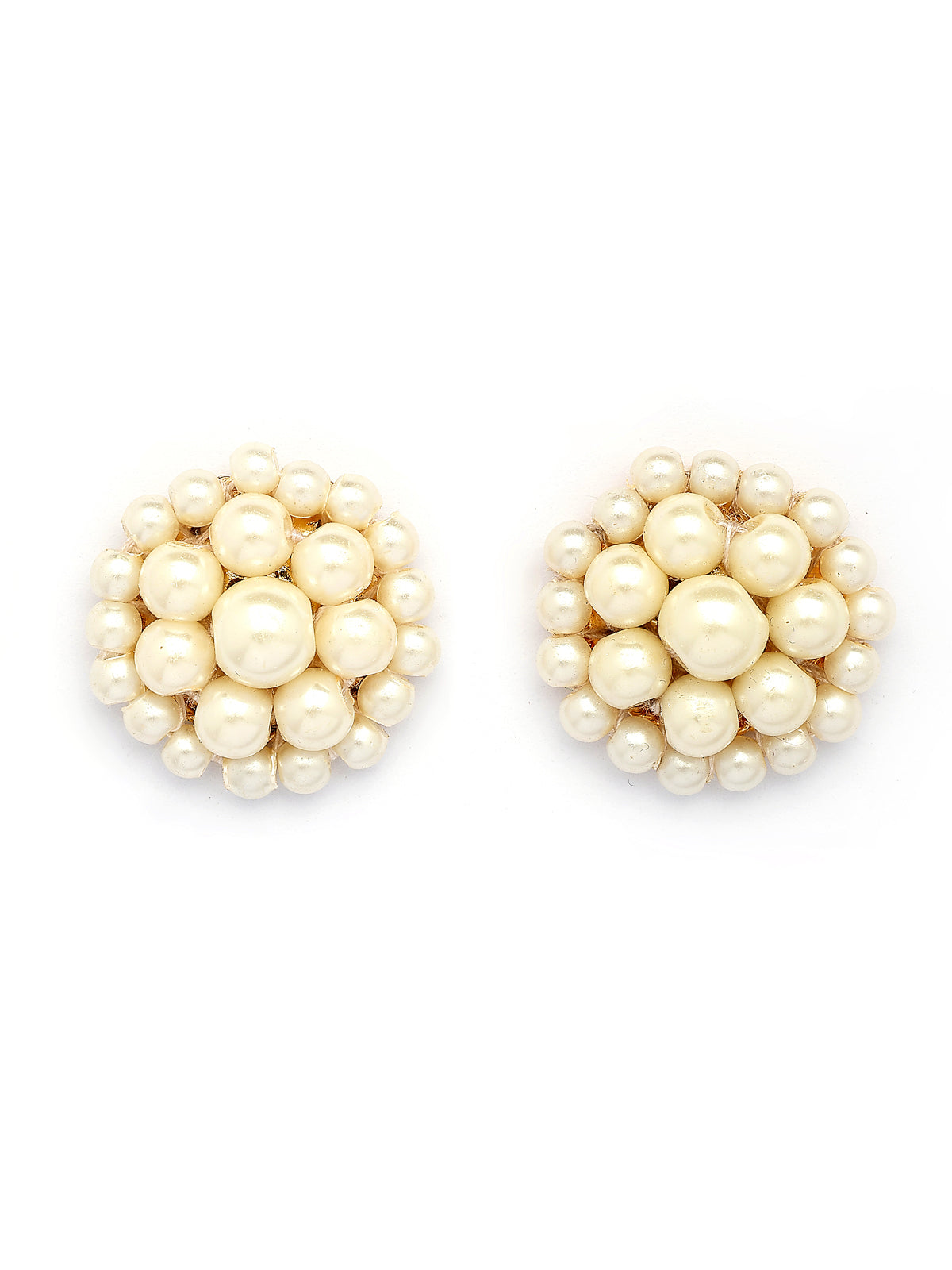 Sukkhi Beautiful Bright Gold Plated Handmade Multilayer Pearls Choker Necklace with Studs Earring Jewellery Set For Women & Girls|Perfect for All Occasions|NS107392