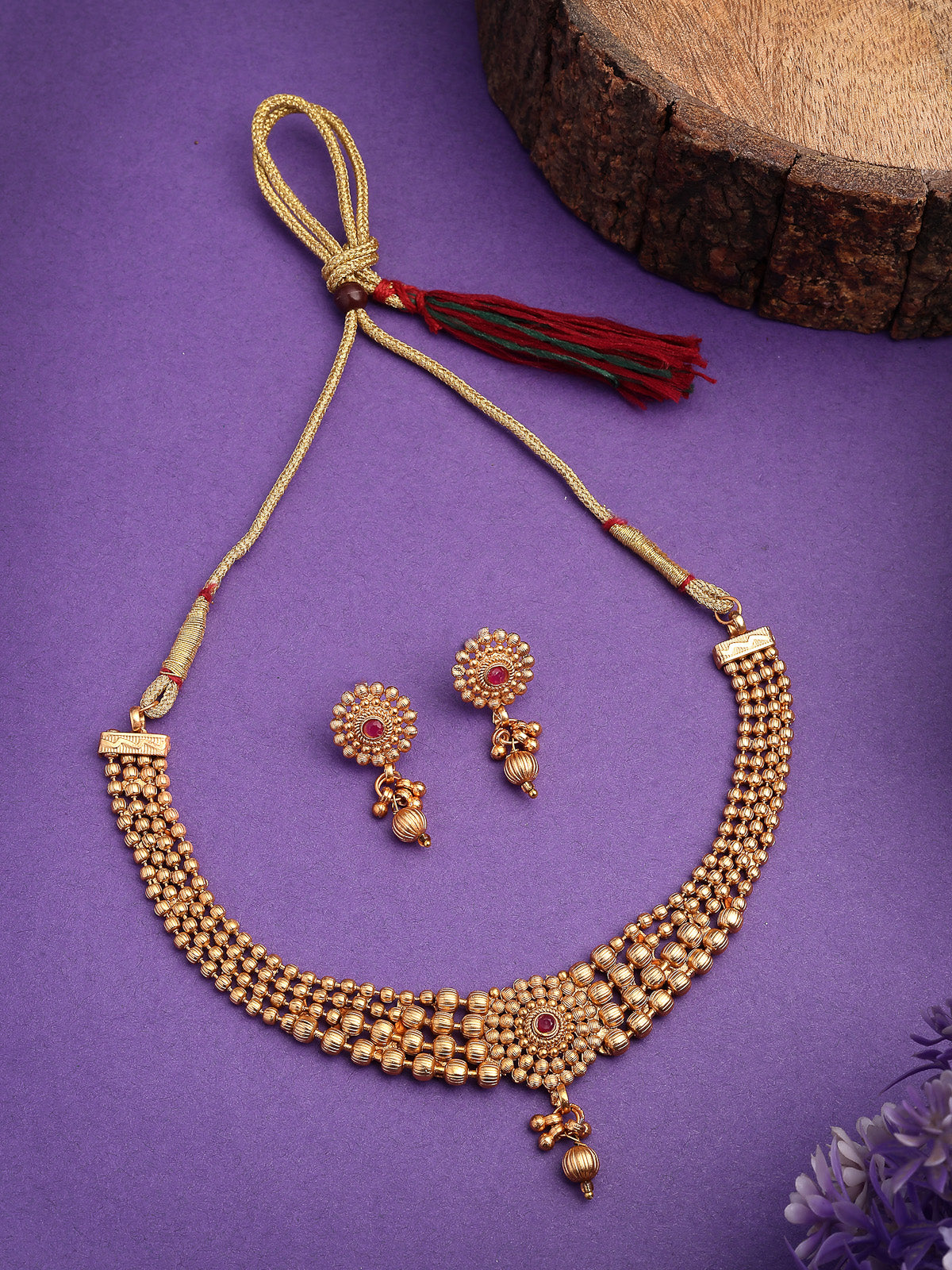 Sukkhi Classic Gold Plated Choker Necklace with Drop Earring Jewellery Set For Women & Girls|Suited for All Festive Occasions|NS107402