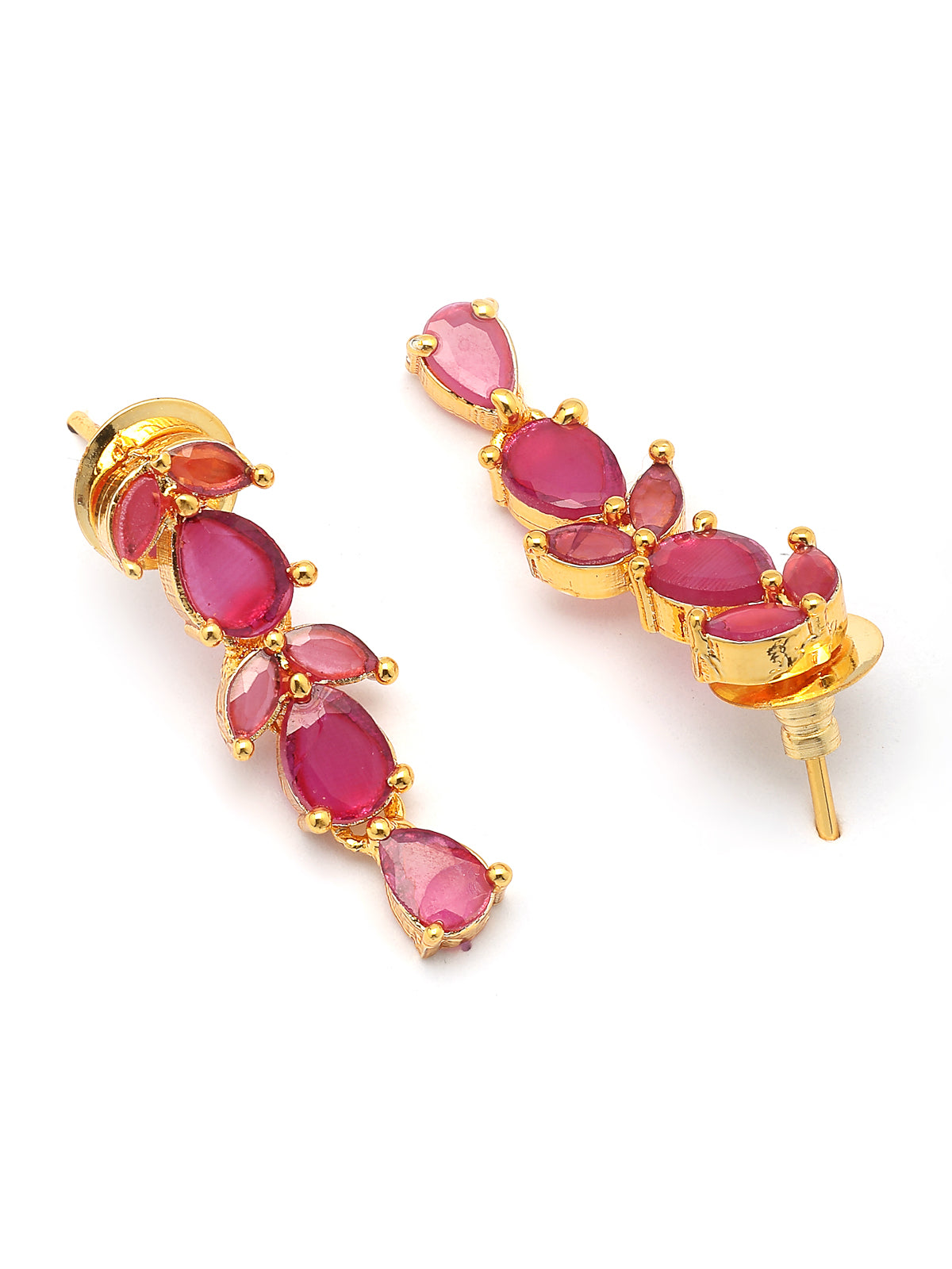 Sukkhi Delicate Gold Plated Ruby Choker Necklace with Drop Earring Jewellery Set For Women & Girls|NS107412