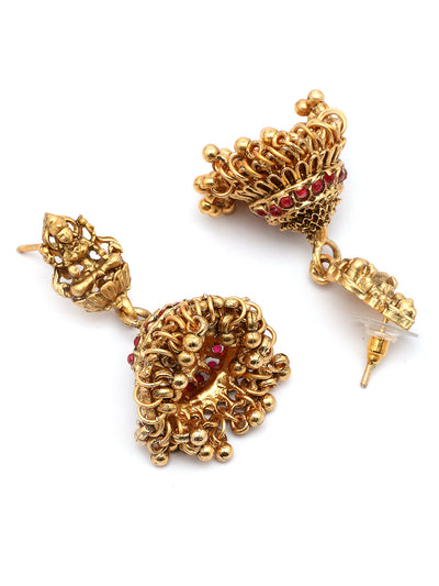 Sukkhi South Indian Traditional Temple Gold Plated long Necklace with Jhumka/Jhumki Earring Jewellery Set for Women & Girls|NS107415_1