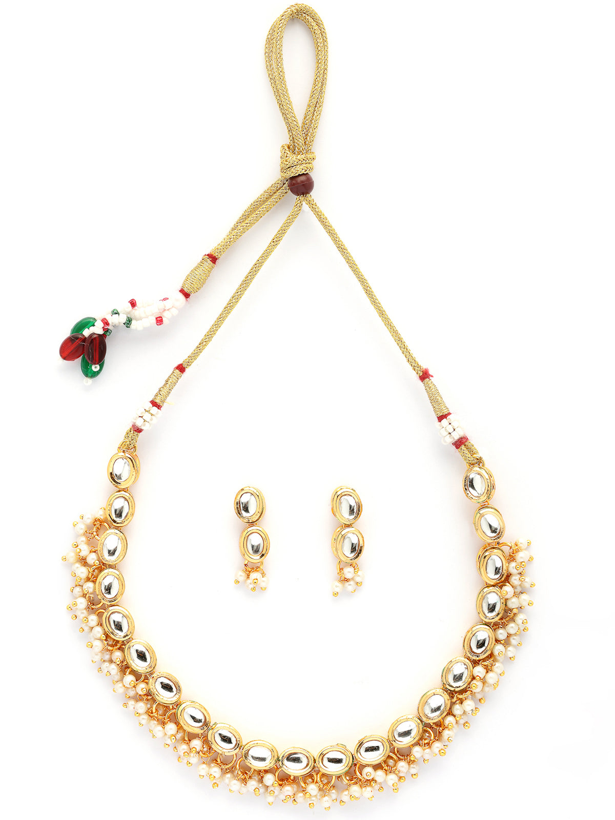 Sukkhi Ornamental Latest Stylish Kundan with Beads Studded Choker Necklace Set with Drop Earring Jewellery for Women & Girls|Jewellery for Party, Wedding, and Festive Occasions for Women|NS107469