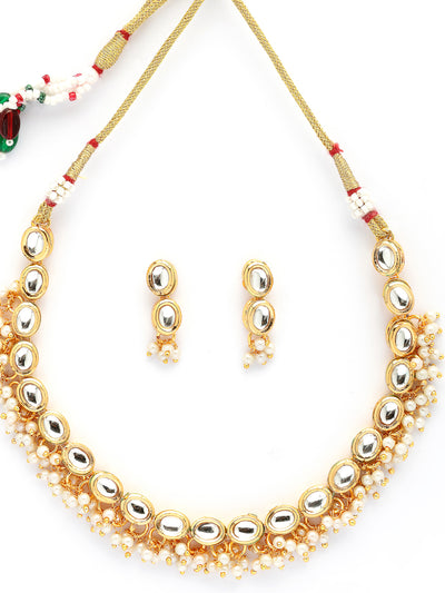 Sukkhi Ornamental Latest Stylish Kundan with Beads Studded Choker Necklace Set with Drop Earring Jewellery for Women & Girls|Jewellery for Party, Wedding, and Festive Occasions for Women|NS107469