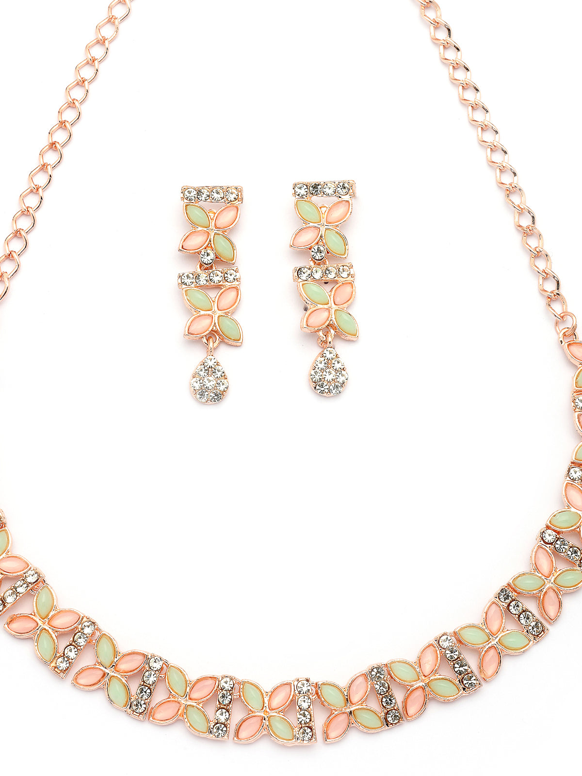 Sukkhi Glamorous Look with Gold Plated AD Stones Studded Choker Necklace Set with Drop Earrings Jewellery for Women & Girls|Jewellery for Party, Wedding, and Festive Occasions for Women|NS107483