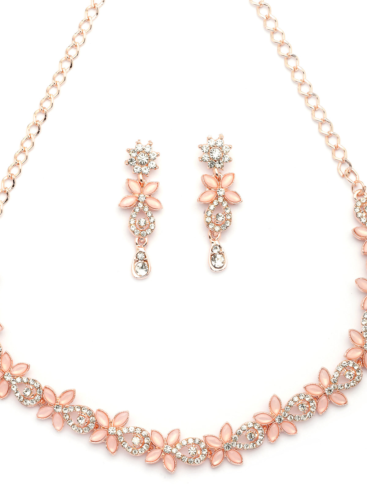 Sukkhi Stylish Flower Design AD Stones Gold Plated Choker Necklace Set with Dangle Earrings Jewellery for Women & Girls|Best Suited for Party, Wedding, and Festive Occasions for Women|NS107487