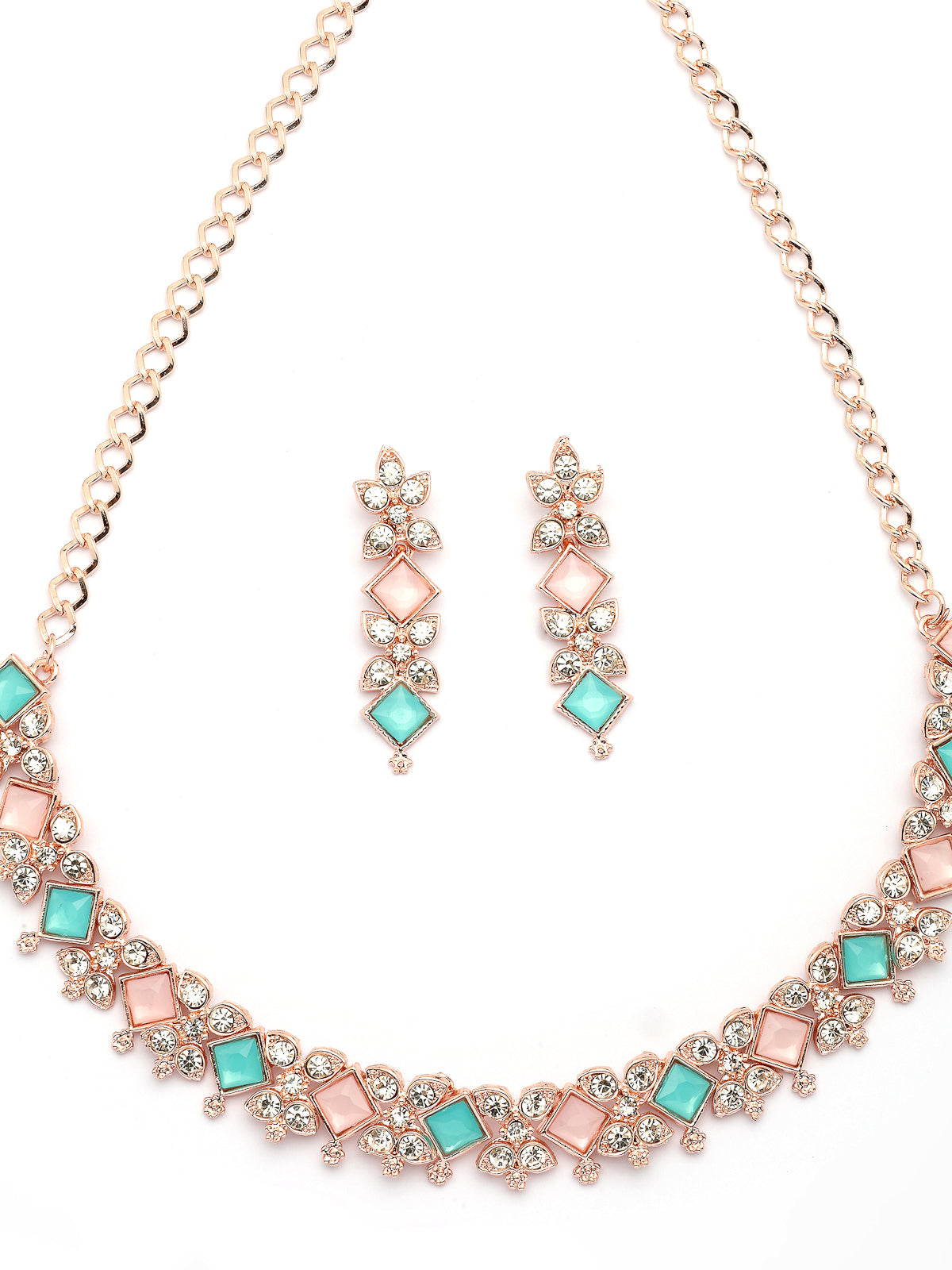 Sukkhi Latest Stylish AD Stones with Gold Plated Choker Necklace Set & Dangle Earrings Jewellery for Women & Girls| Jewellery for Party, Wedding, and Festive Occasions for Women|NS107489