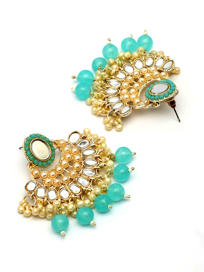 Sukkhi Classical Gold Plated with AD Beads Choker Necklace Set Earring and Maangtikka Jewellery Set for Women|NS107521