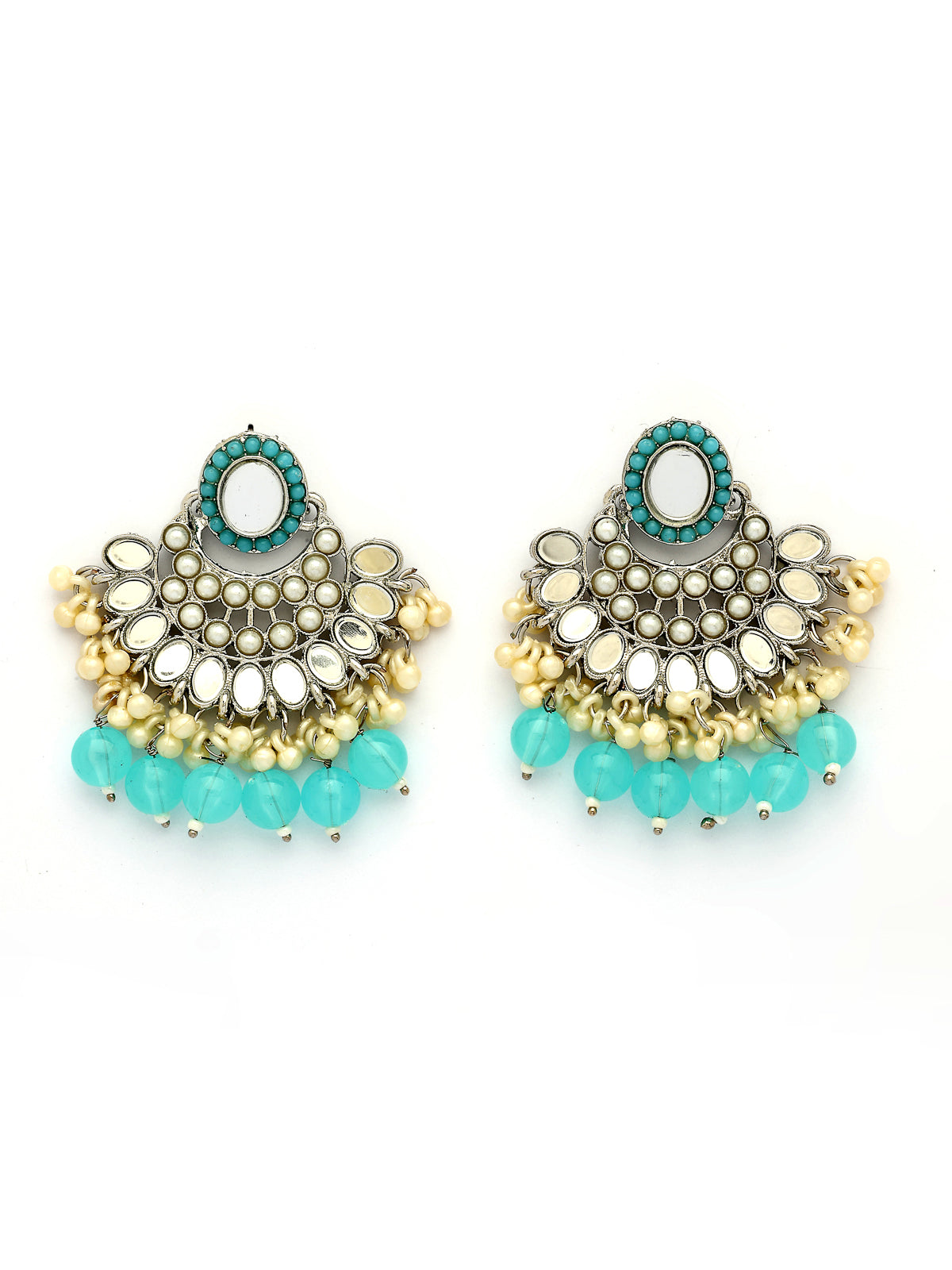 Sukkhi Traditional Rhodium Plated with AD Beads Choker Necklace Set Earring and Maangtikka Jewellery Set for Women|NS107522