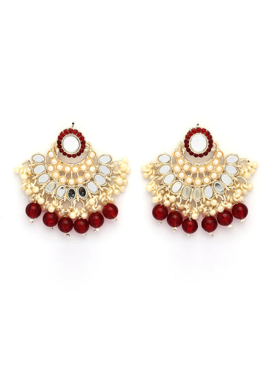 Sukkhi Creative Gold Plated with AD Beads Choker Necklace Set Earring and Maangtikka Jewellery Set for Women|NS107526