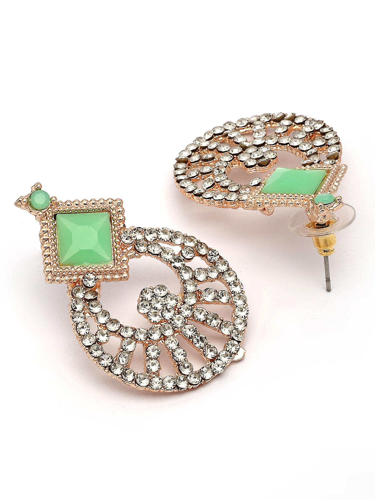 Sukkhi Trendy Rose Gold Plated AD Stones & Beads Choker Necklace Set With Earring And Maangtika | Jewellery Set For Women|NS107530