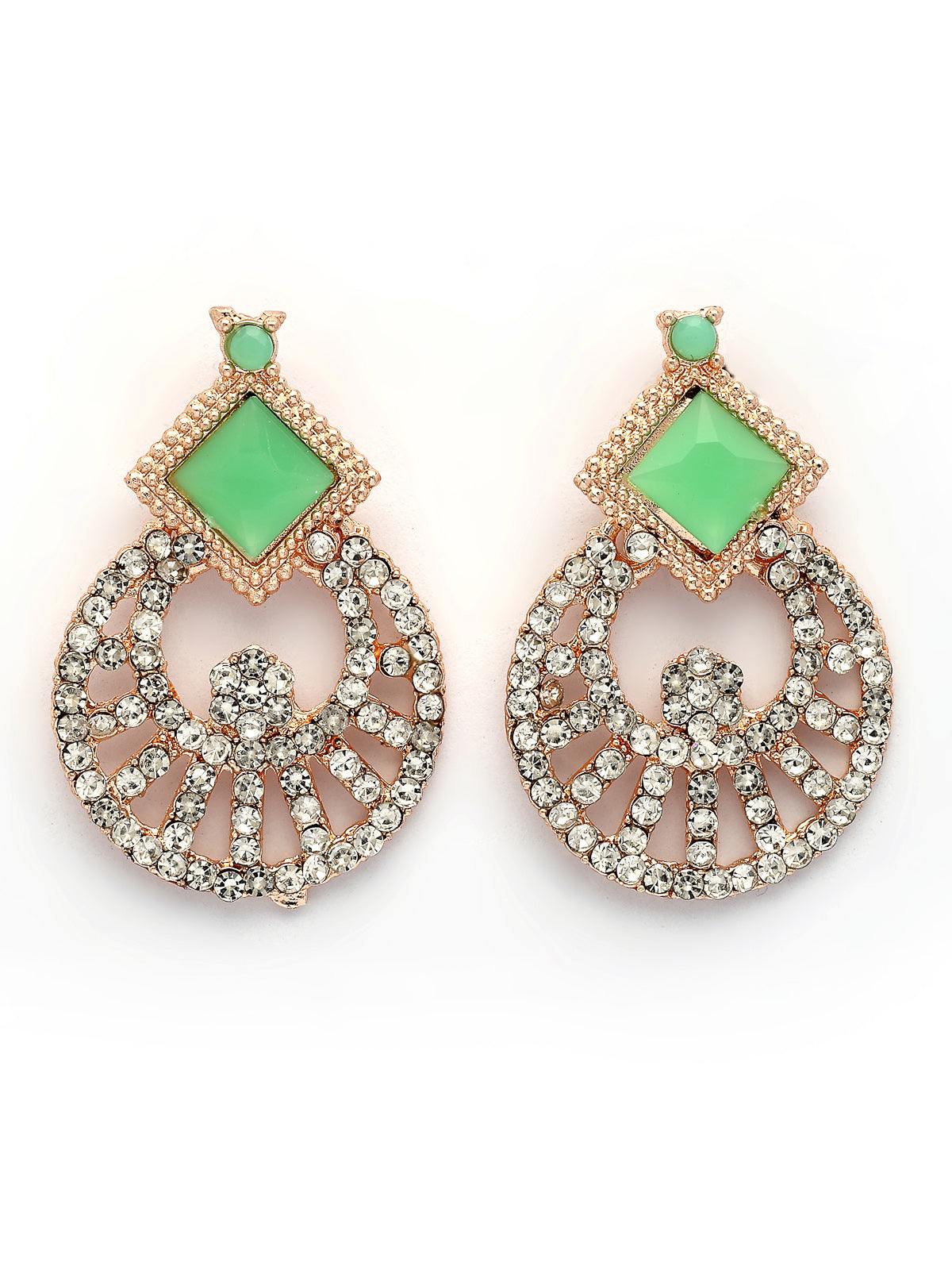 Sukkhi Trendy Rose Gold Plated AD Stones & Beads Choker Necklace Set With Earring And Maangtika | Jewellery Set For Women|NS107530