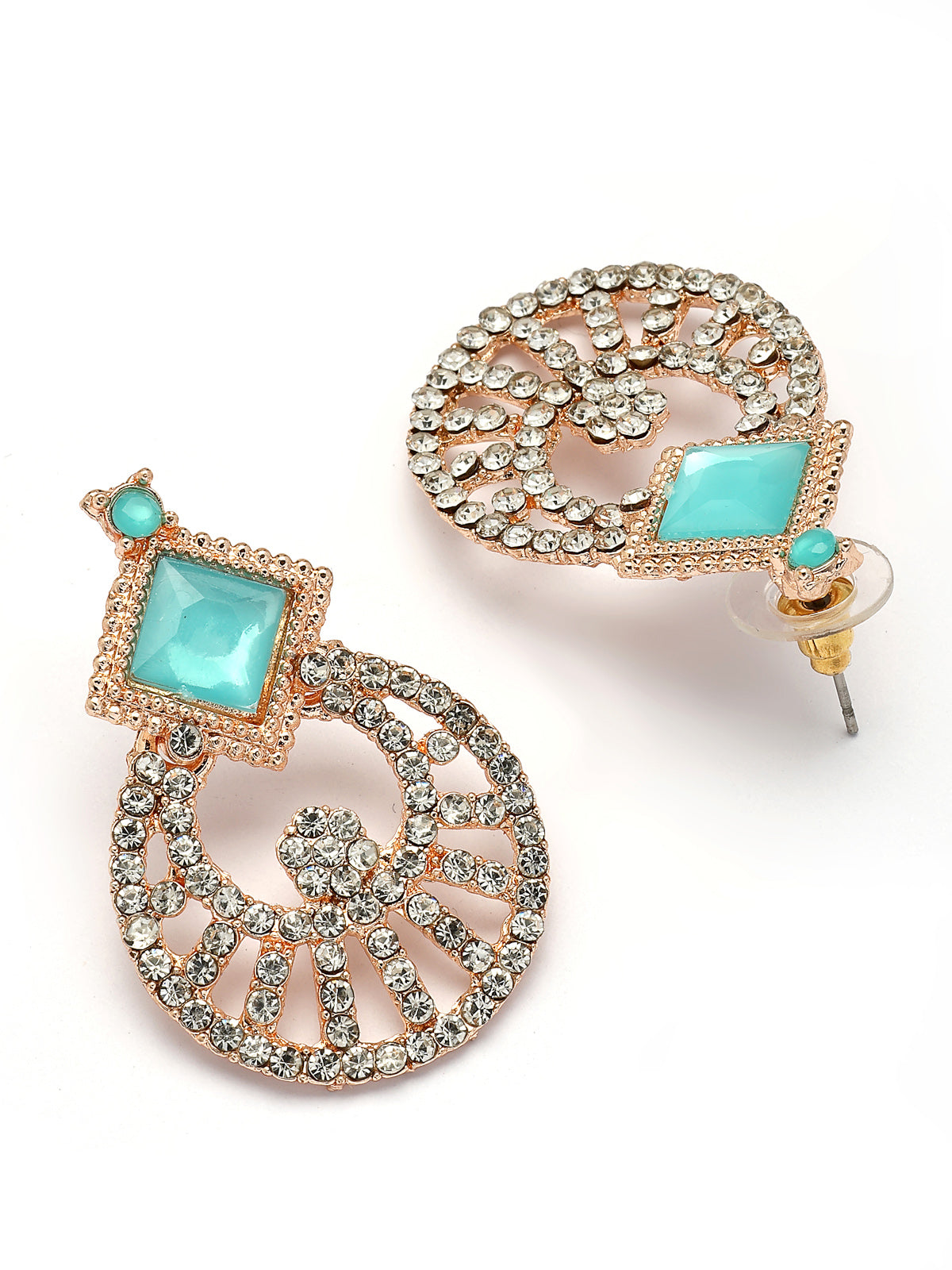 Sukkhi Modern Rose Gold Plated AD Stones & Beads Choker Necklace Set With Earring And Maangtika | Jewellery Set For Women|NS107533