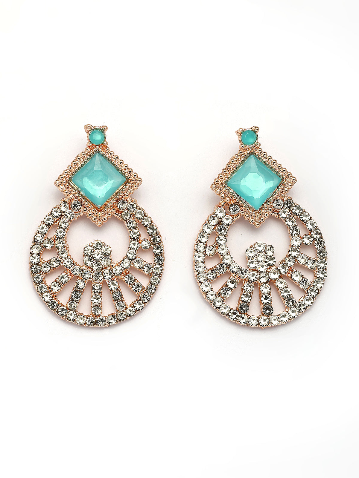 Sukkhi Modern Rose Gold Plated AD Stones & Beads Choker Necklace Set With Earring And Maangtika | Jewellery Set For Women|NS107533