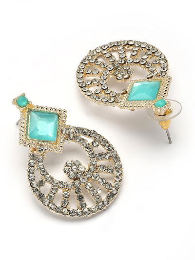 Sukkhi Decent Gold Plated AD Stones & Beads Choker Necklace Set With Earring And Maangtika | Jewellery Set For Women|NS107543