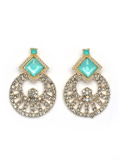 Sukkhi Decent Gold Plated AD Stones & Beads Choker Necklace Set With Earring And Maangtika | Jewellery Set For Women|NS107543