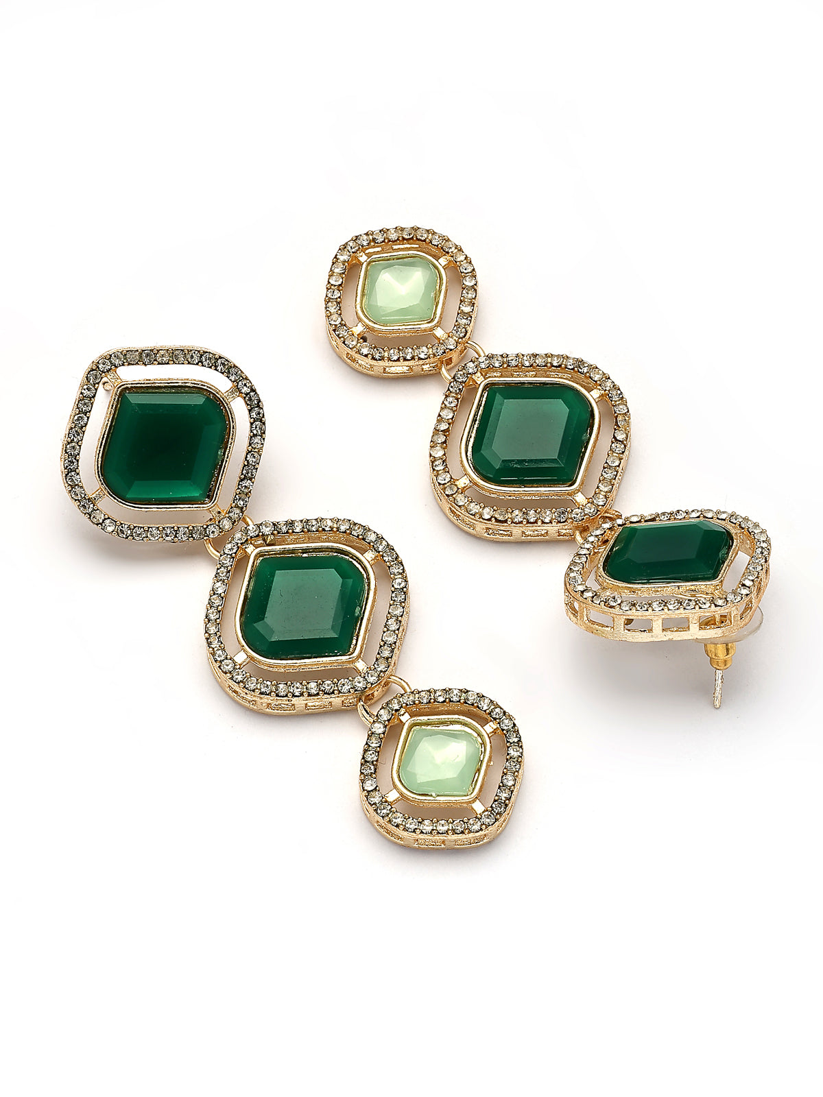 Sukkhi Charming Gold Plated AD Stones Studded Choker Necklace Set with Dangle Earrings Jewellery for Women & Girls|Jewellery for Party, Wedding, and Festive Occasions for Women|NS107545