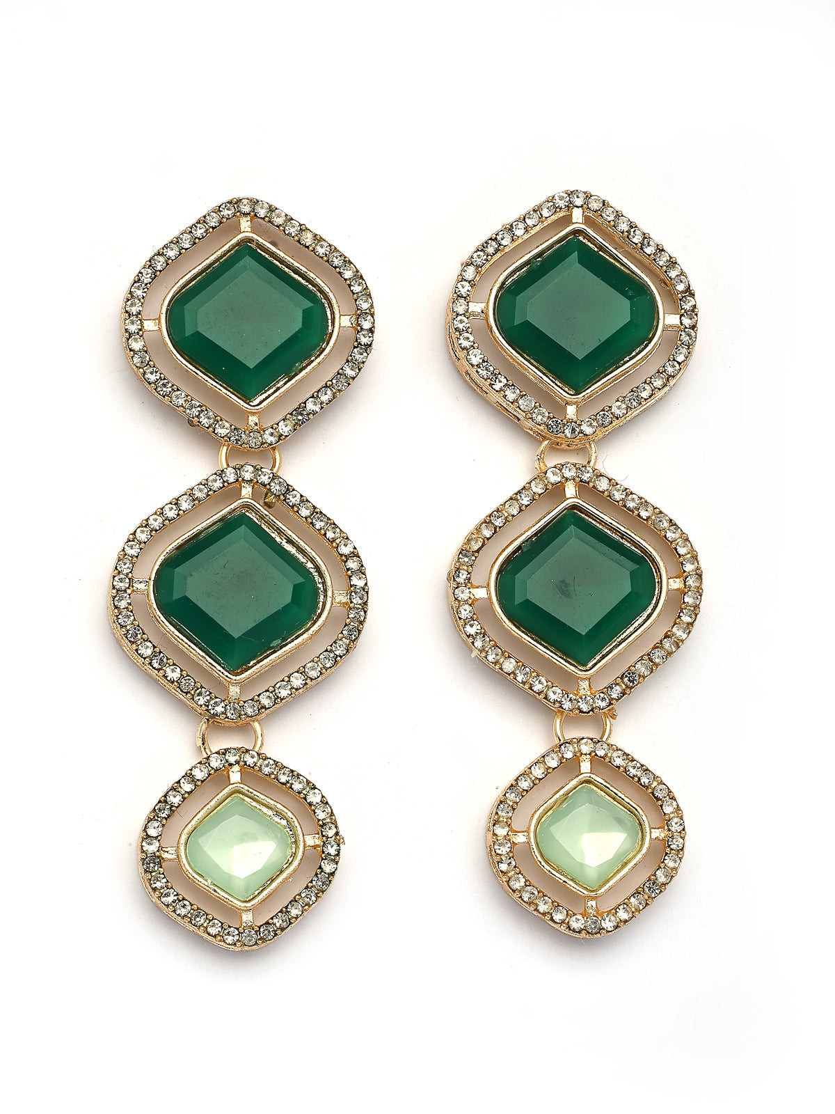 Sukkhi Charming Gold Plated AD Stones Studded Choker Necklace Set with Dangle Earrings Jewellery for Women & Girls|Jewellery for Party, Wedding, and Festive Occasions for Women|NS107545