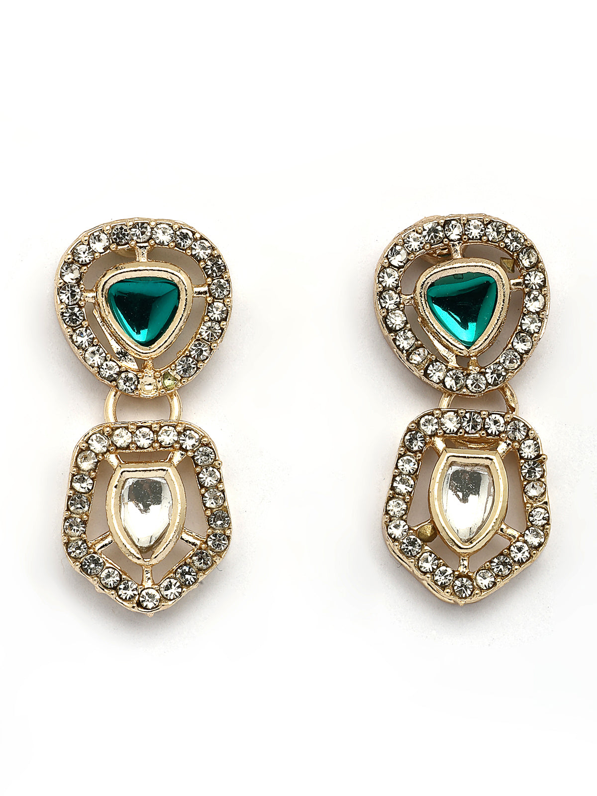 Sukkhi Lavish Gold Plated AD Stones Studded Green Choker Necklace Set with Studs Earrings & Ring Jewellery for Women & Girls|Jewellery for Party, Wedding, and Festive Occasions for Women|NS107549