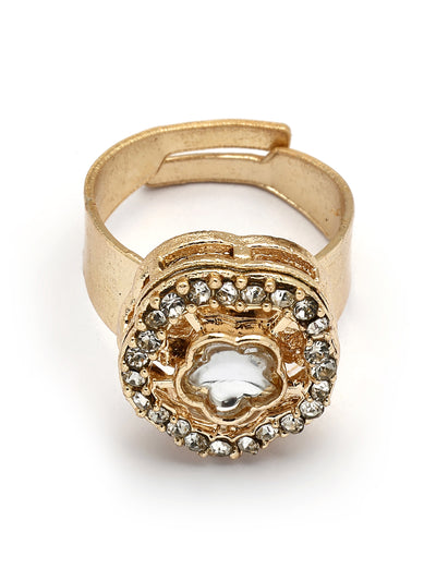 Sukkhi Lavish Gold Plated AD Stones Studded Green Choker Necklace Set with Studs Earrings & Ring Jewellery for Women & Girls|Jewellery for Party, Wedding, and Festive Occasions for Women|NS107549