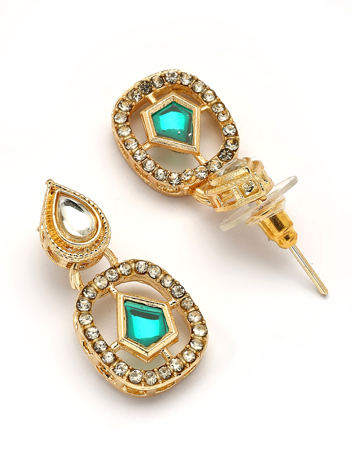 Sukkhi Eye Catchy Gold Plated AD Stones Studded Choker Necklace set with Studs Earrings & Ring Jewellery for Women & Girls|Jewellery for Party, Wedding, and Festive Occasions for Women|NS107552