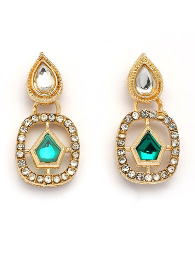 Sukkhi Eye Catchy Gold Plated AD Stones Studded Choker Necklace set with Studs Earrings & Ring Jewellery for Women & Girls|Jewellery for Party, Wedding, and Festive Occasions for Women|NS107552