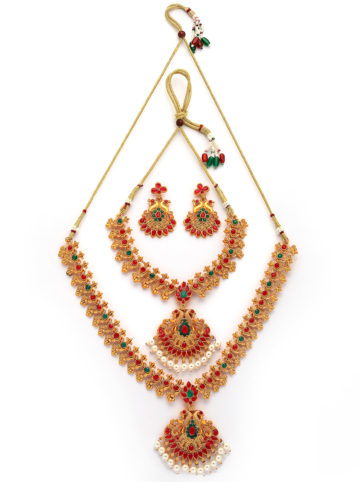 Sukkhi Indian Traditional Stylish Gold Plated with Peacock Design Choker Necklace Set with Dangle Earrings Jewellery for Women & Girls|Jewellery for Party, Wedding, and Festive Occasions for Women|NS107553