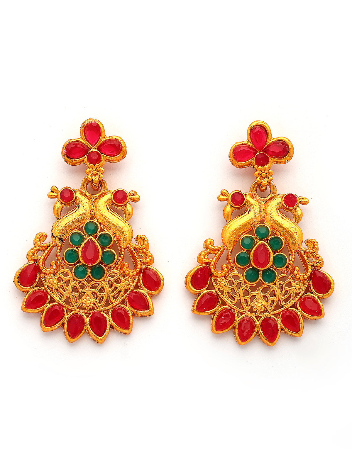 Sukkhi Indian Traditional Stylish Gold Plated with Peacock Design Choker Necklace Set with Dangle Earrings Jewellery for Women & Girls|Jewellery for Party, Wedding, and Festive Occasions for Women|NS107553