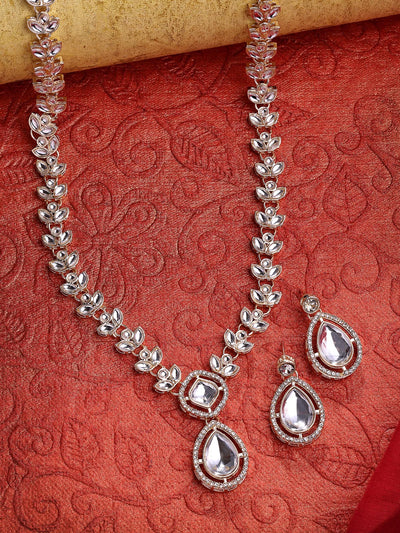 Sukkhi Stylish Fashionable Gold Plated AD Stones Studded Choker Necklace Set with Drop Earrings Jewellery for Women & Girls|Jewellery for Party, Wedding, and Festive Occasions for Women|NS107554