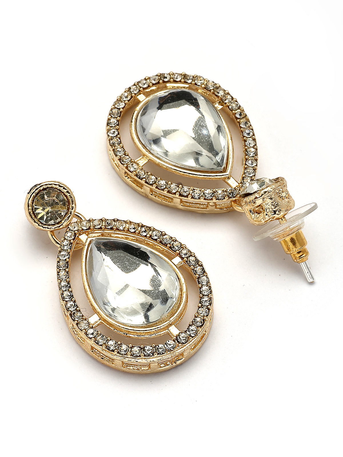 Sukkhi Stylish Fashionable Gold Plated AD Stones Studded Choker Necklace Set with Drop Earrings Jewellery for Women & Girls|Jewellery for Party, Wedding, and Festive Occasions for Women|NS107554