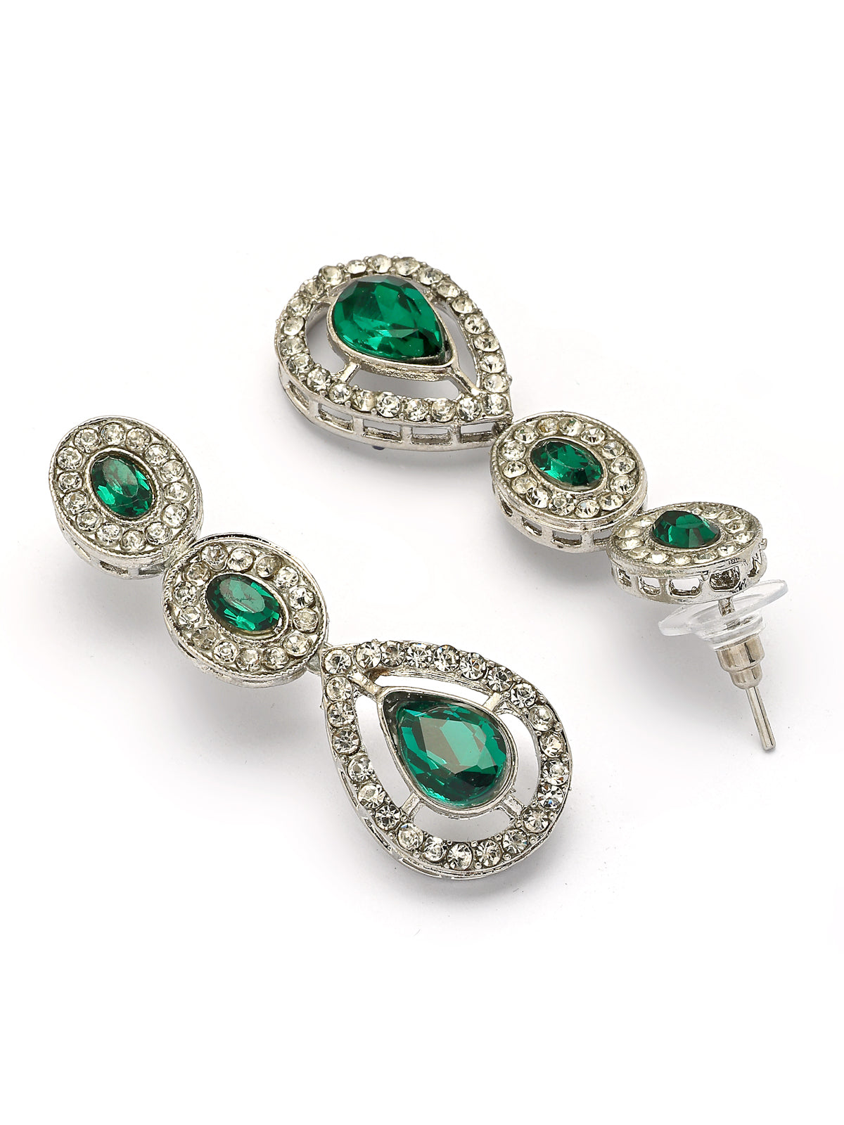 Sukkhi Unique Stylish Gold Plated AD Stones Studded Green Choker Necklace Set with Drop Earrings Jewellery for Women & Girls|Jewellery for Party, Wedding, and Festive Occasions for Women|NS107559