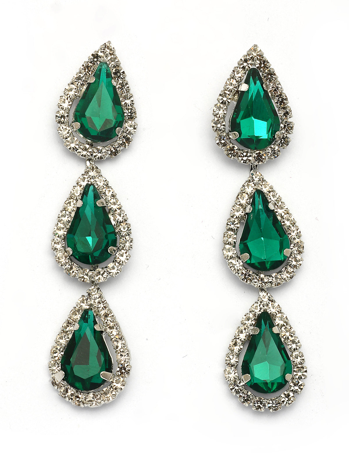 Sukkhi Pear Shaped with Gold Plated AD Stones Studded Green Choker Necklace Set with Drop Earrings Jewellery for Women & Girls|Jewellery for Party, Wedding, and Festive Occasions for Women|NS107560