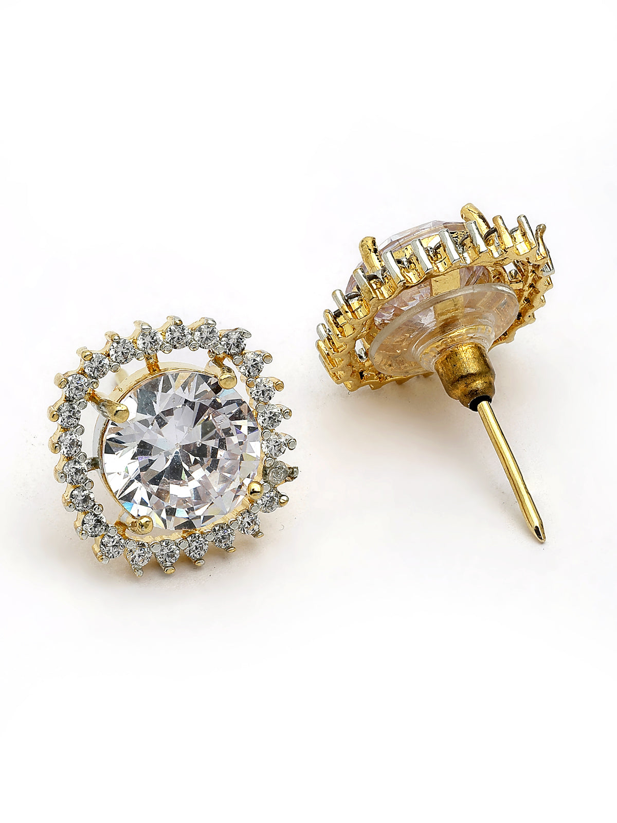 Sukkhi Attractive Gold Plated Cubic Zirconia Studded White Brass Choker Necklace with Studs Earrings Jewellery Set for Women|Latest Stylish Gifts for All Occasions|NS116072