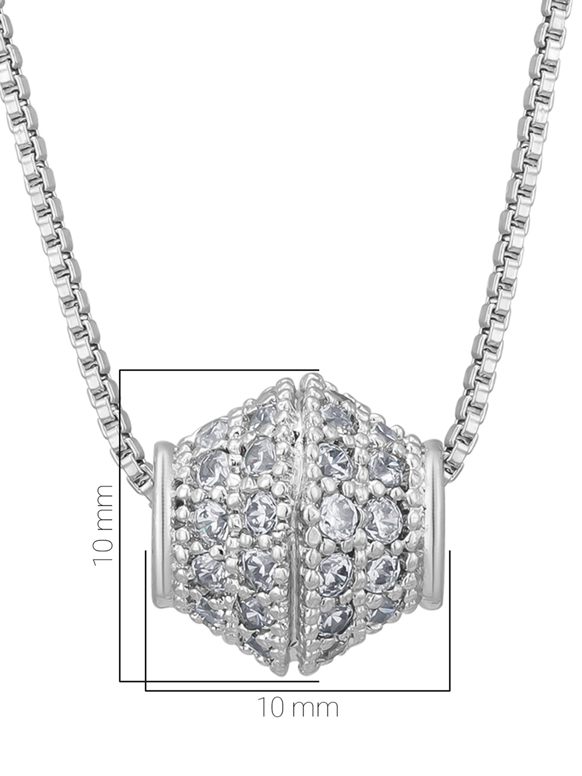 Pissara by Sukkhi Ethnic 925 Sterling Silver Cubic Zirconia Pendant With Chain For Women And Girls|with Authenticity Certificate, 925 Stamp & 6 Months Warranty P104608