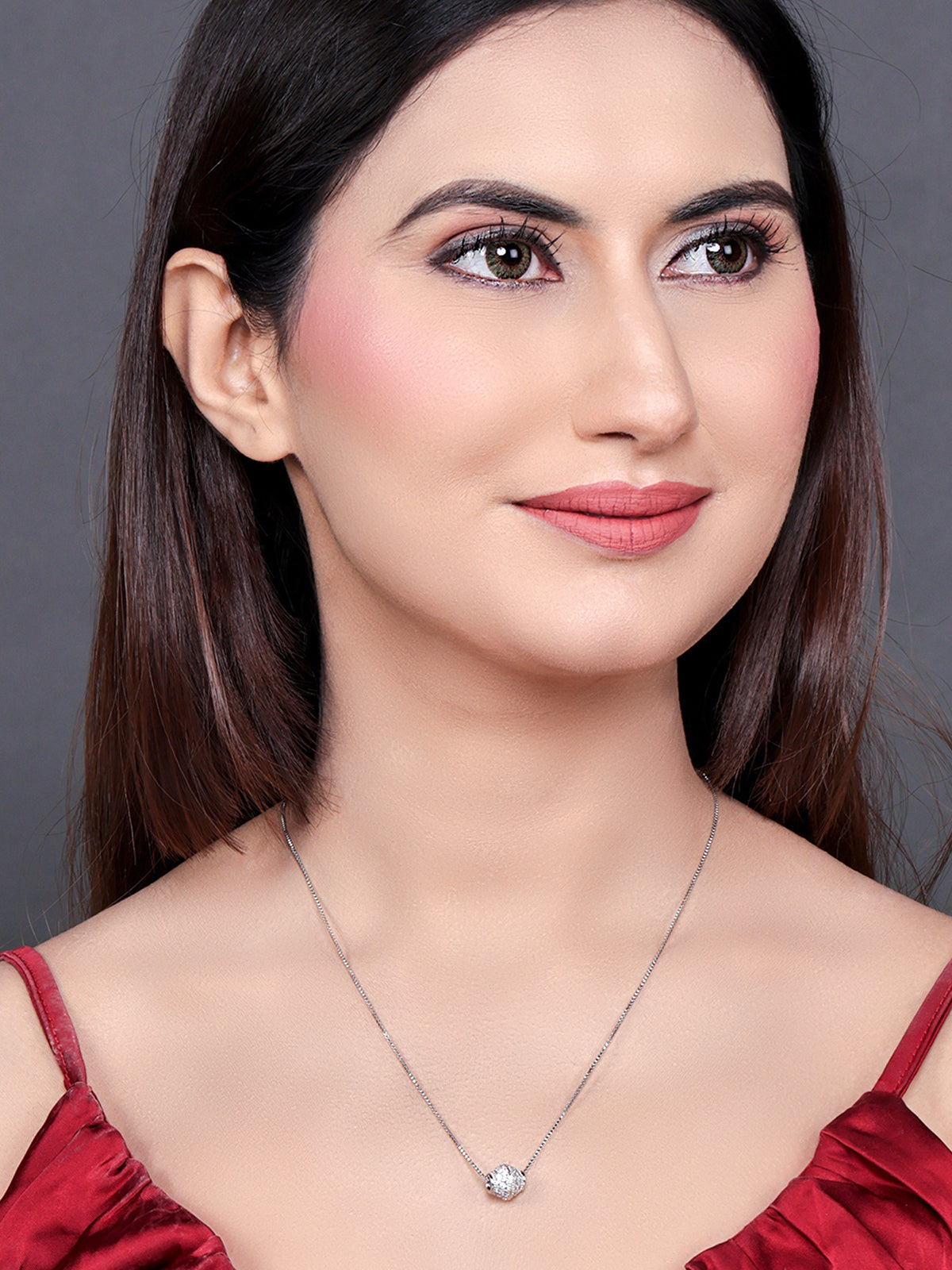 Pissara by Sukkhi Ethnic 925 Sterling Silver Cubic Zirconia Pendant With Chain For Women And Girls|with Authenticity Certificate, 925 Stamp & 6 Months Warranty P104608