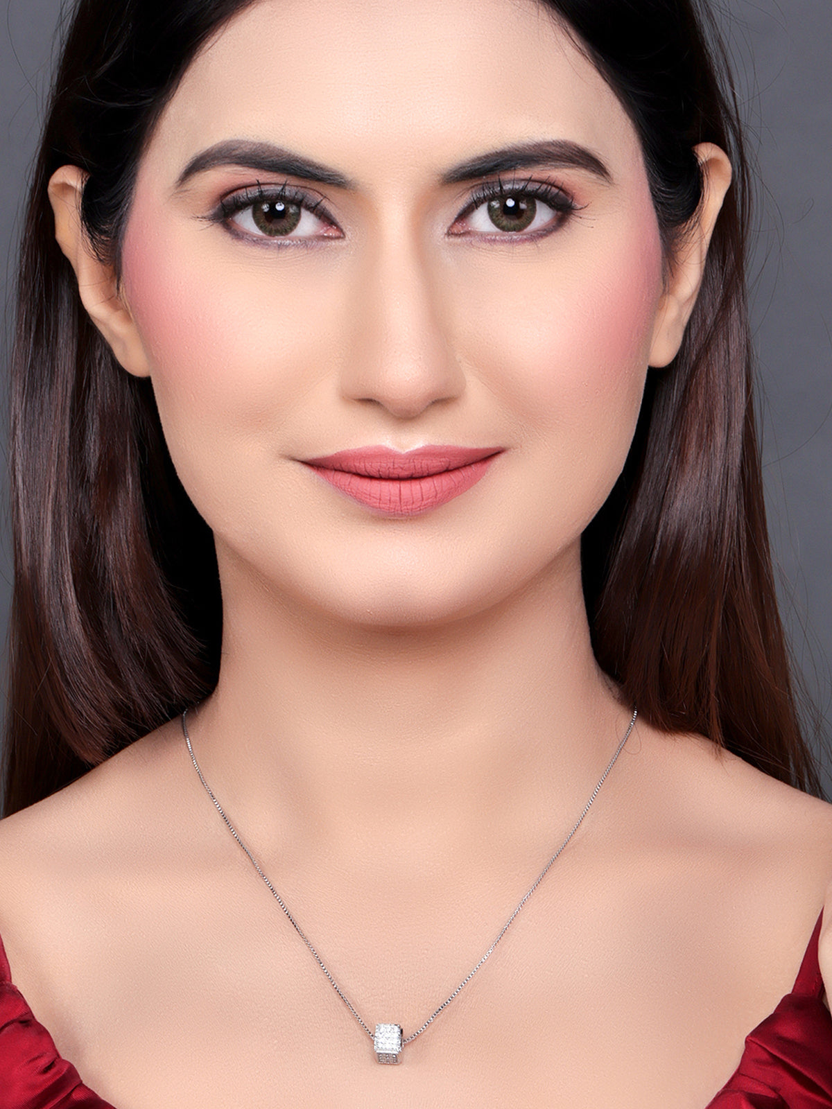 Pissara by Sukkhi Sparkling 925 Sterling Silver Cubic Zirconia Pendant With Chain For Women And Girls|with Authenticity Certificate, 925 Stamp & 6 Months Warranty P104610