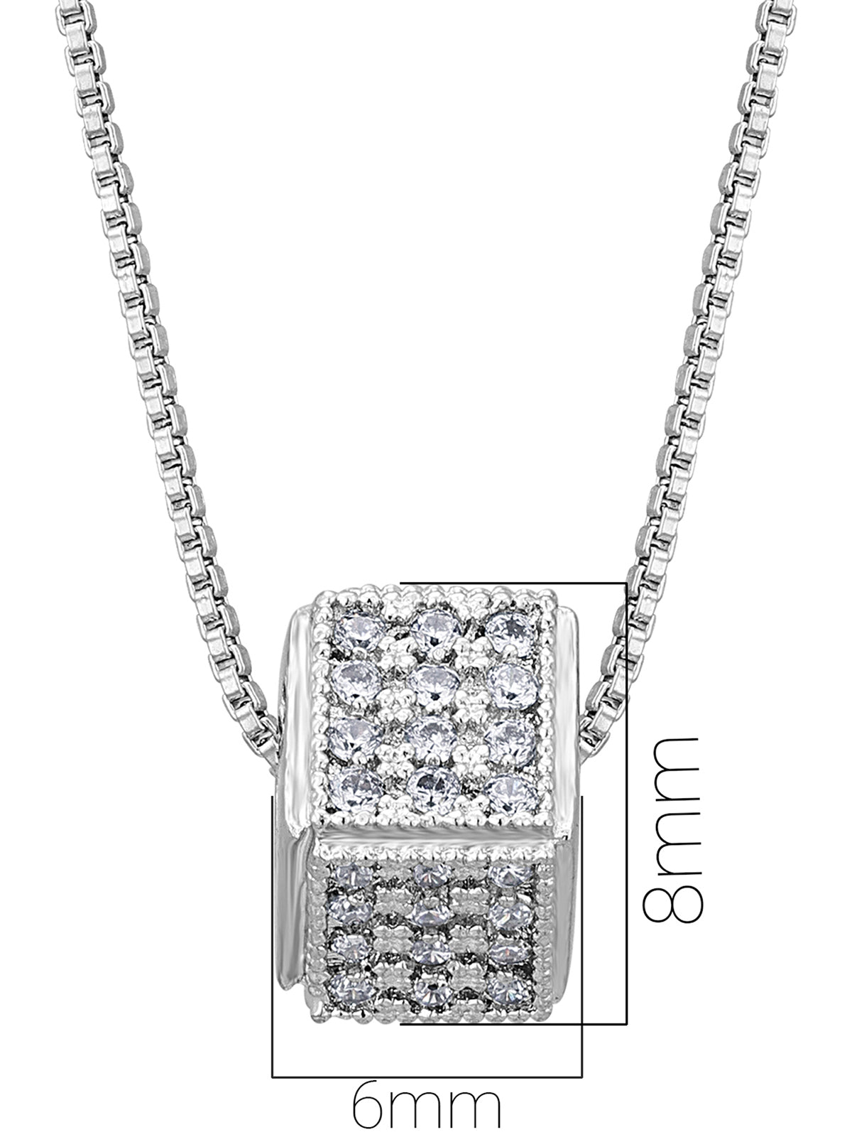Pissara by Sukkhi Sparkling 925 Sterling Silver Cubic Zirconia Pendant With Chain For Women And Girls|with Authenticity Certificate, 925 Stamp & 6 Months Warranty P104610
