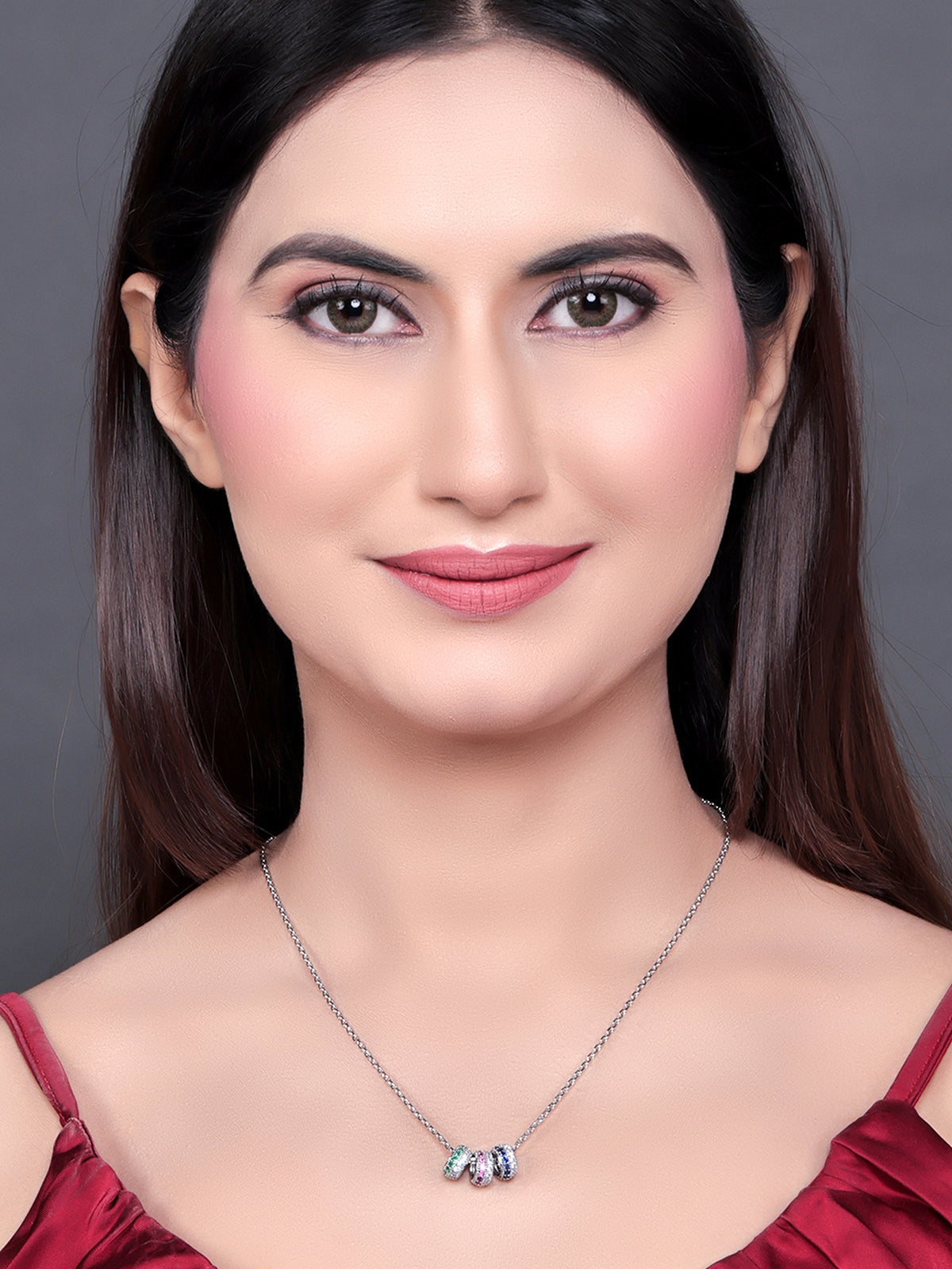 Pissara by Sukkhi Glorious 925 Sterling Silver Cubic Zirconia Pendant With Chain For Women And Girls|with Authenticity Certificate, 925 Stamp & 6 Months Warranty P104611