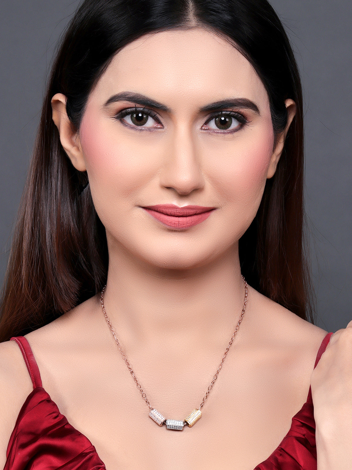 Pissara by Sukkhi Exclusive 925 Sterling Silver Cubic Zirconia Pendant With Chain For Women And Girls|with Authenticity Certificate, 925 Stamp & 6 Months Warranty P104613